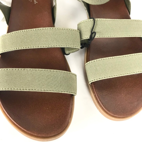 Universal Thread Shoes Womens Paisley Olive Elastic Ankle Strap